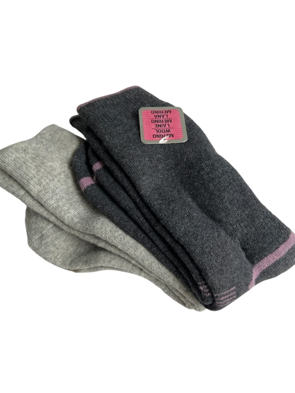 NWT Merino Wool Mid Calf Socks 2 Pairs In 1 Pack Super Warm Winter Grey Size M